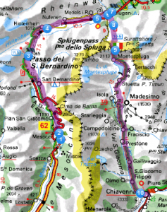 Mappa San Bernardino e Spluga